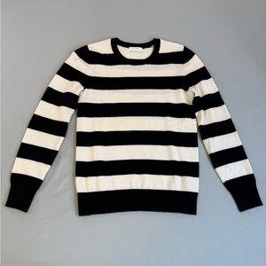 Equipment Femme Cashmere Sweater Black Ivory Stripes Size XS Excellent Condition